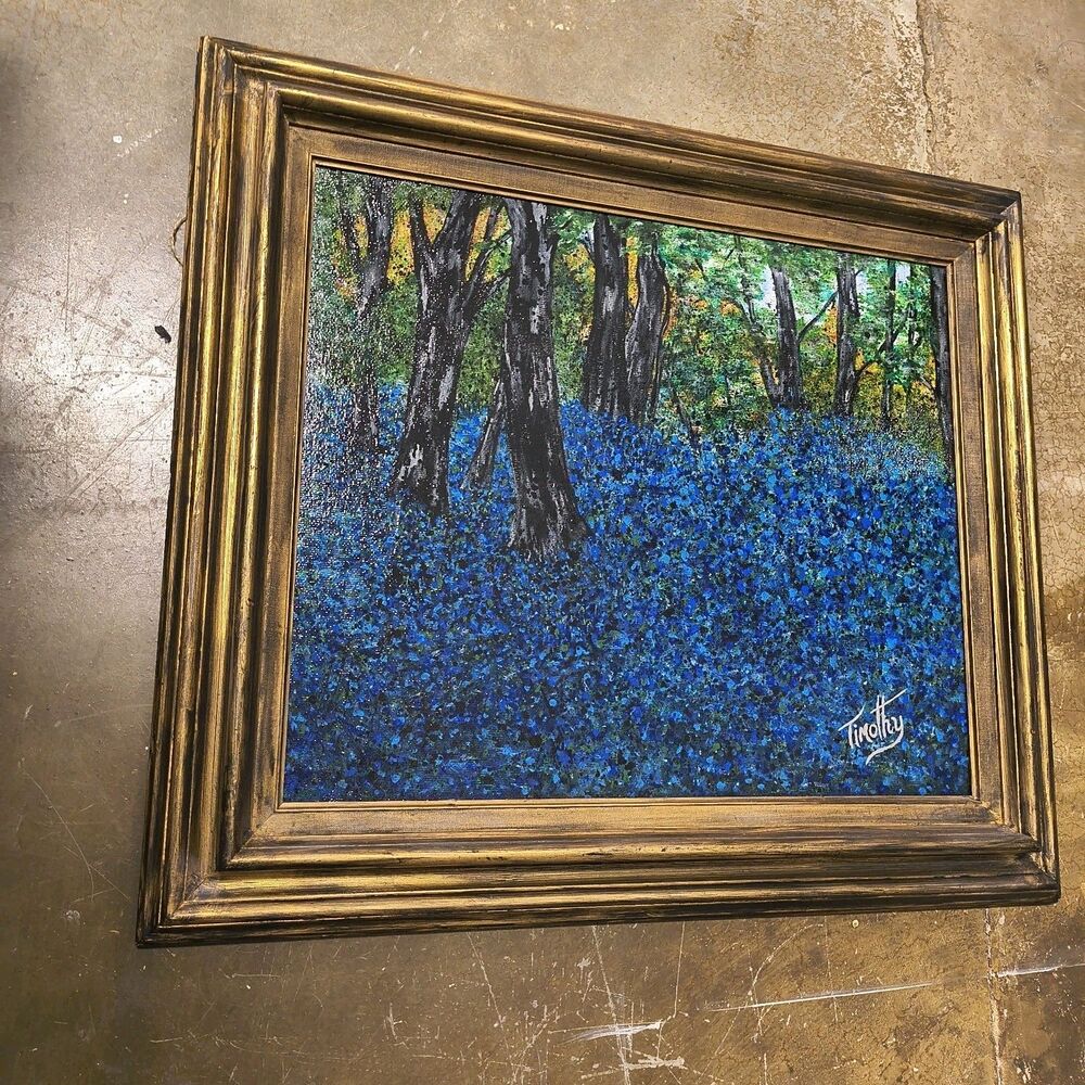 Original Acrylic Painting "Blue Velvet" 26" X 30" By Timothy Designs